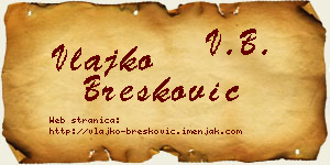 Vlajko Brešković vizit kartica